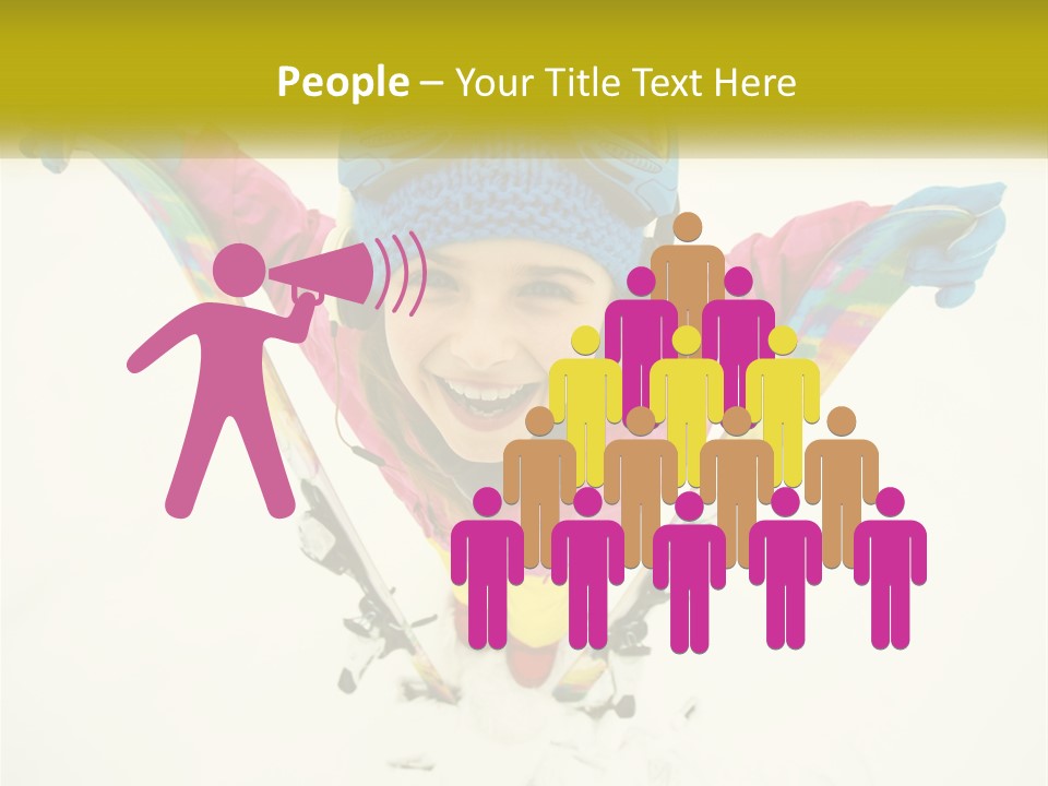 A Young Girl Wearing Skis And Holding Ski Poles PowerPoint Template