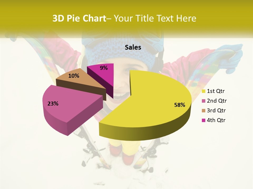 A Young Girl Wearing Skis And Holding Ski Poles PowerPoint Template