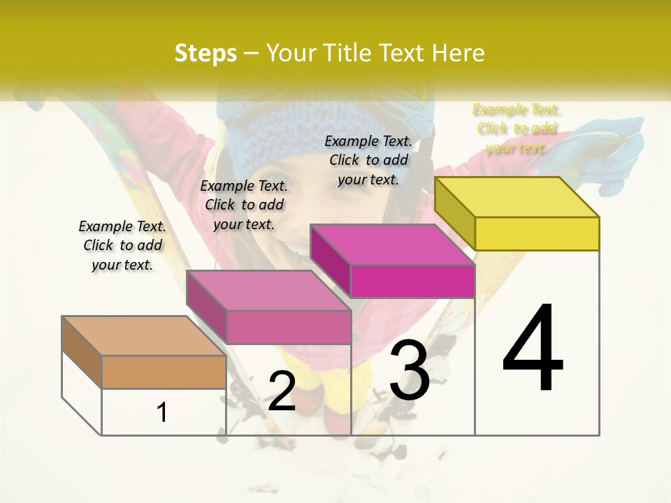 A Young Girl Wearing Skis And Holding Ski Poles PowerPoint Template