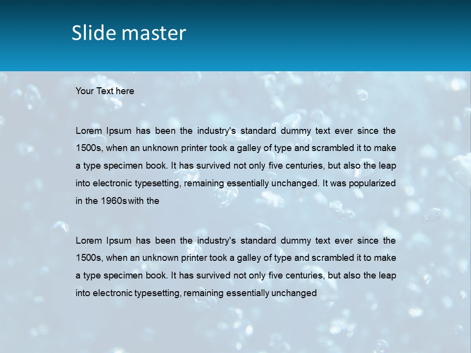 A Blue Background With Bubbles Of Water PowerPoint Template