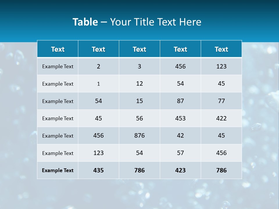 A Blue Background With Bubbles Of Water PowerPoint Template