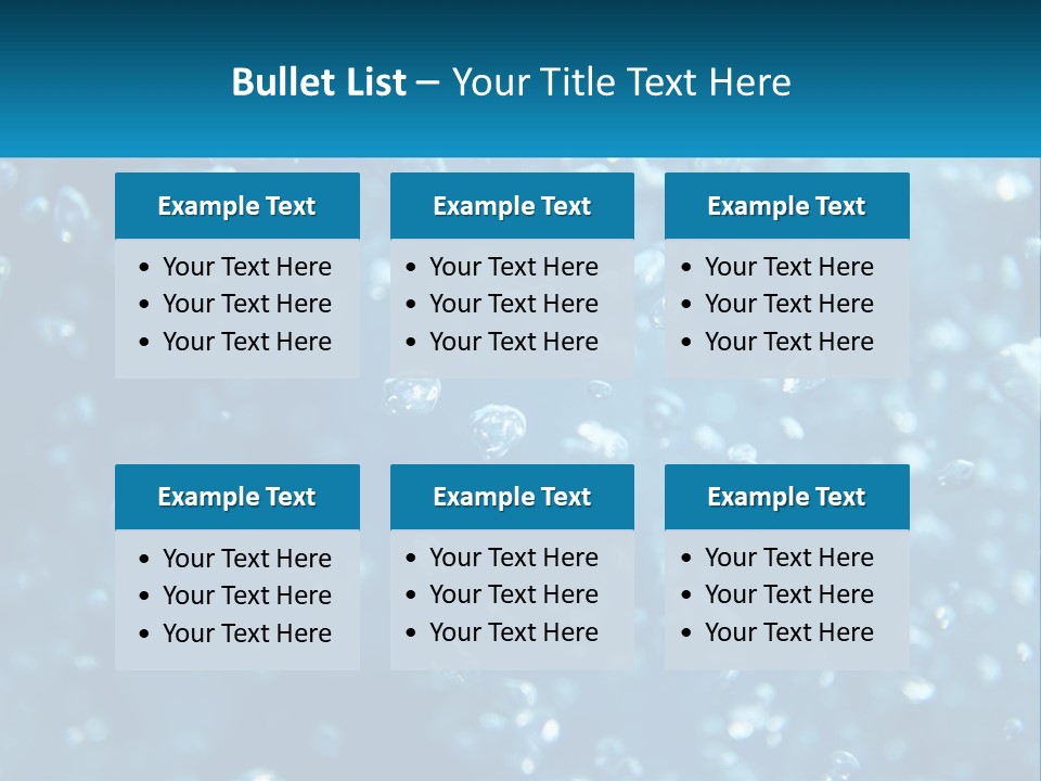 A Blue Background With Bubbles Of Water PowerPoint Template