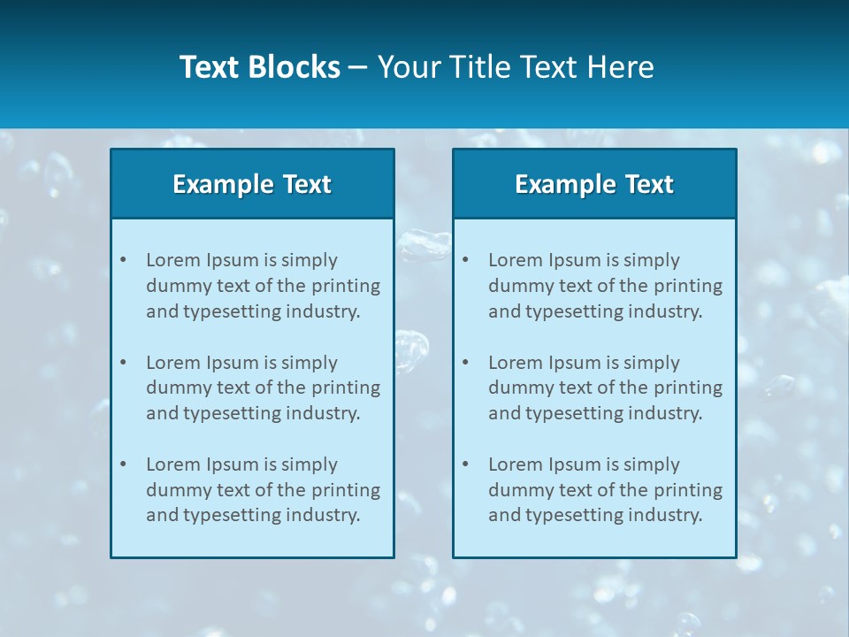 A Blue Background With Bubbles Of Water PowerPoint Template