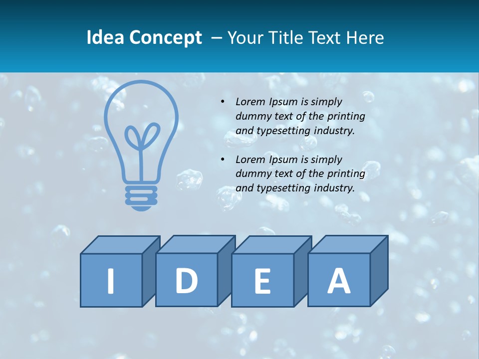 A Blue Background With Bubbles Of Water PowerPoint Template