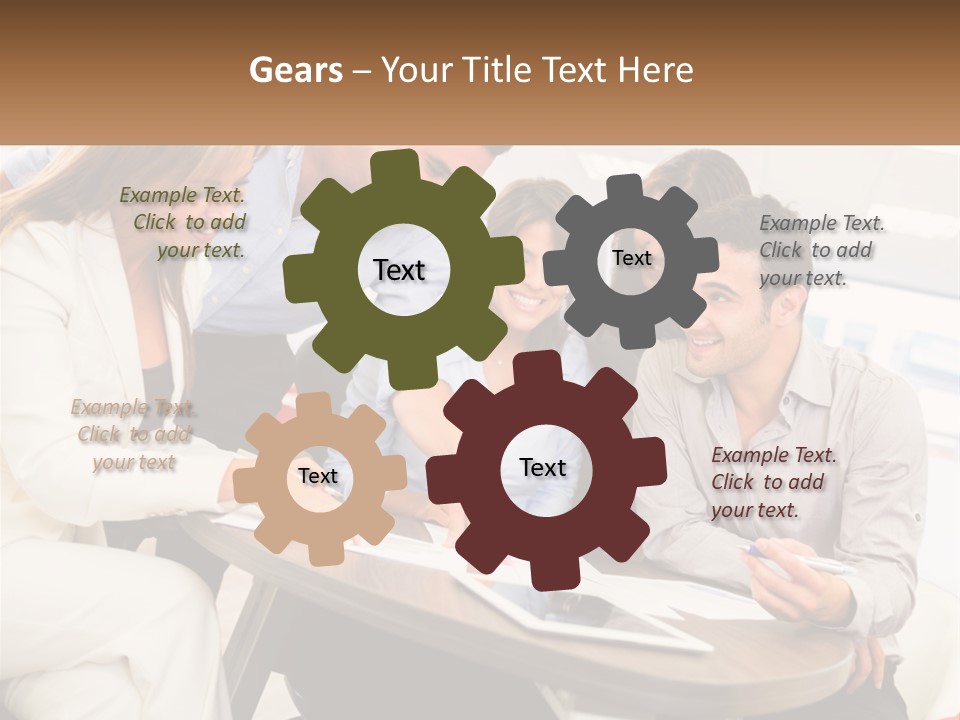 A Group Of People Are Gathered Around A Table PowerPoint Template