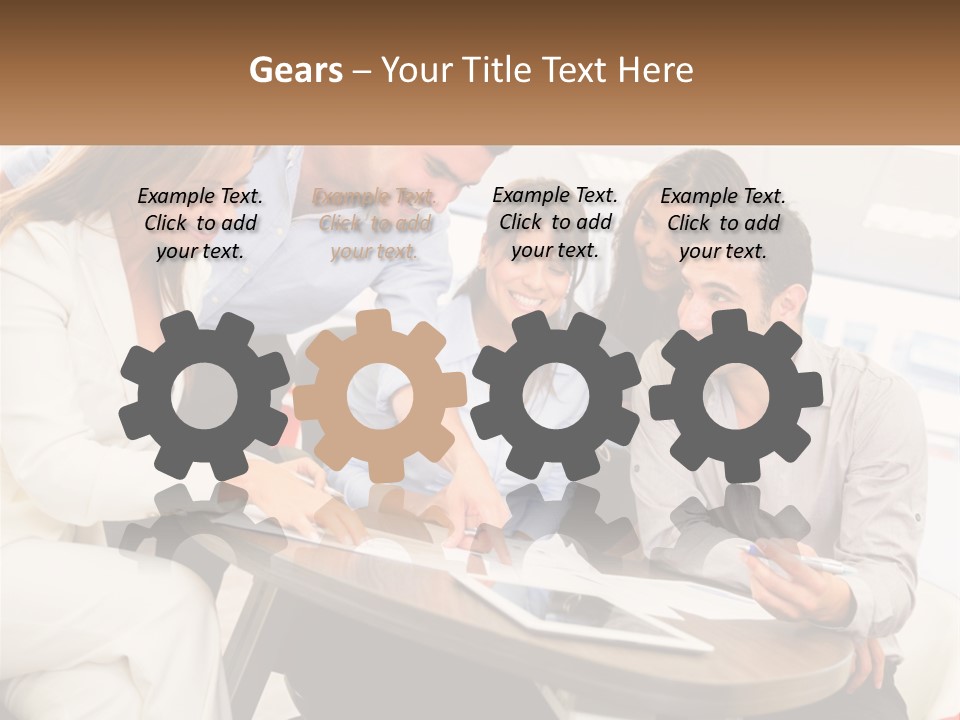 A Group Of People Are Gathered Around A Table PowerPoint Template