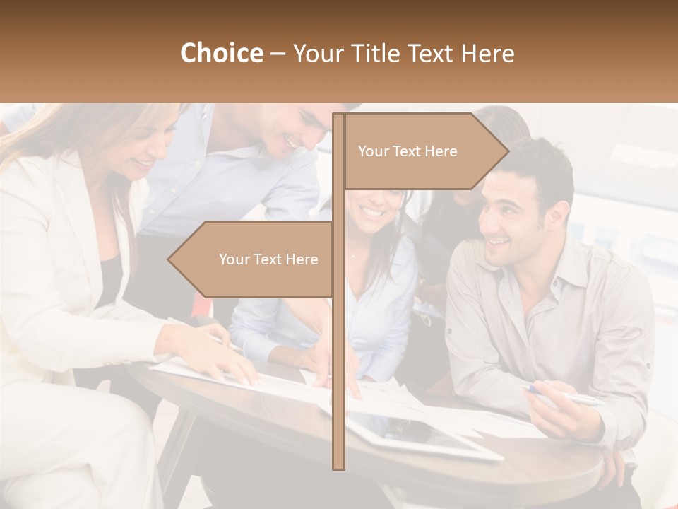 A Group Of People Are Gathered Around A Table PowerPoint Template