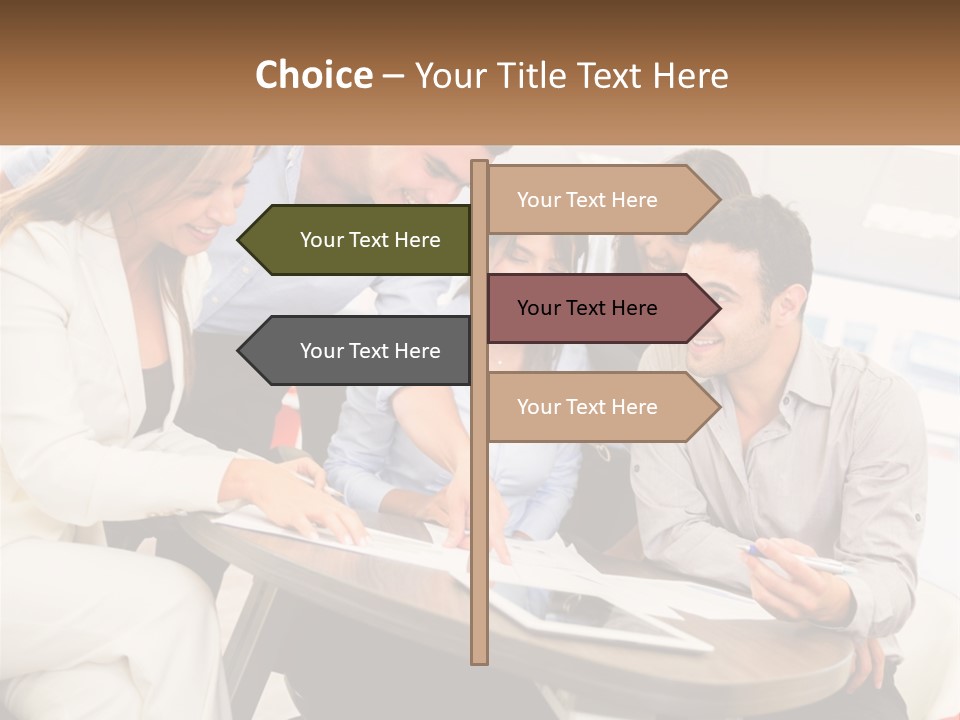 A Group Of People Are Gathered Around A Table PowerPoint Template