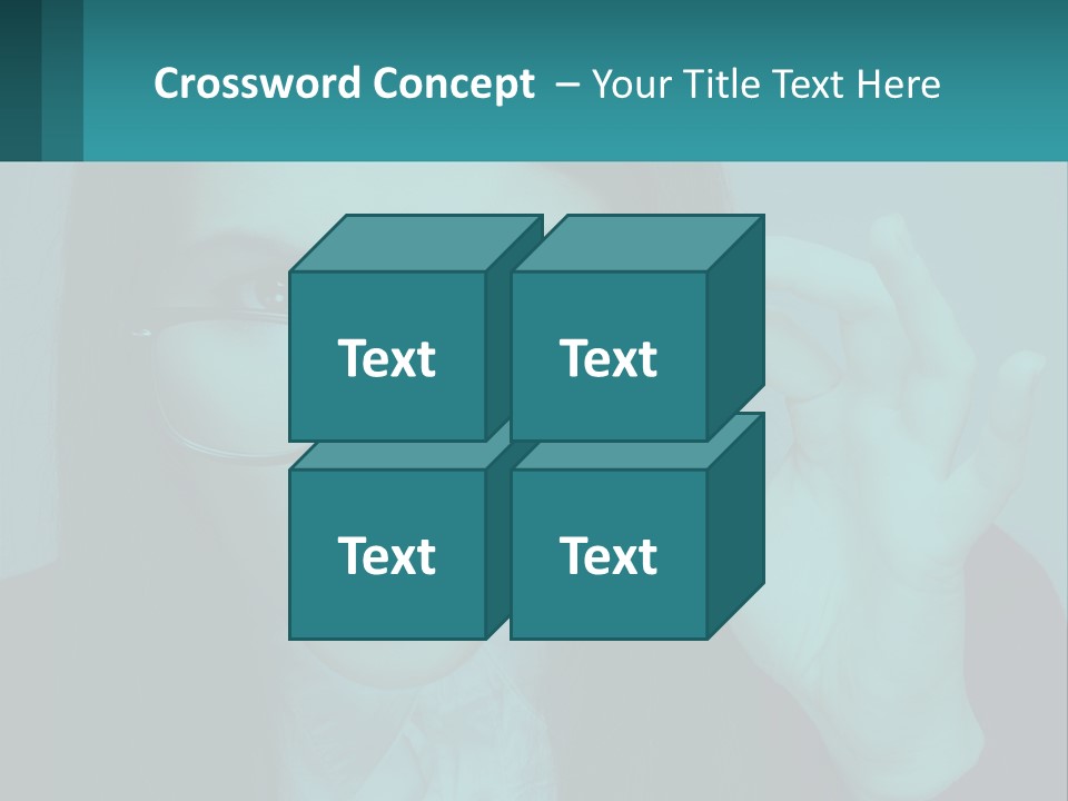 A Woman Holding Up A Pair Of Glasses To Her Face PowerPoint Template