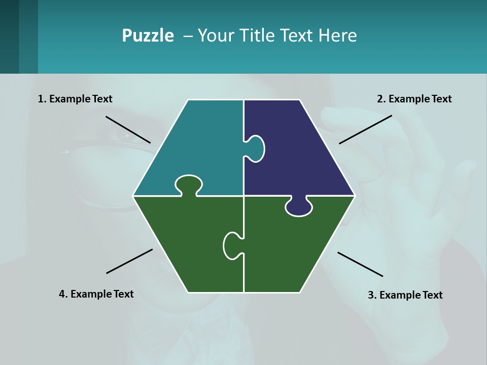 A Woman Holding Up A Pair Of Glasses To Her Face PowerPoint Template