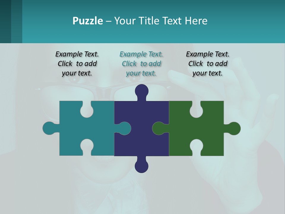 A Woman Holding Up A Pair Of Glasses To Her Face PowerPoint Template