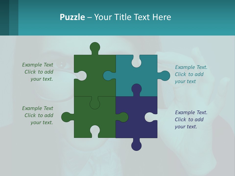 A Woman Holding Up A Pair Of Glasses To Her Face PowerPoint Template