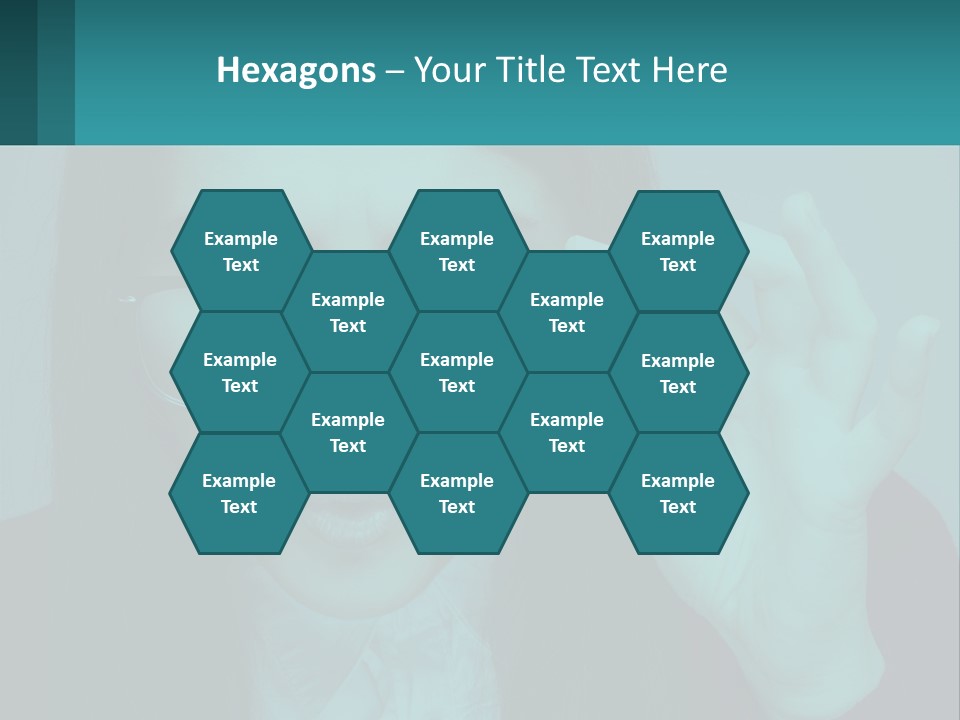 A Woman Holding Up A Pair Of Glasses To Her Face PowerPoint Template