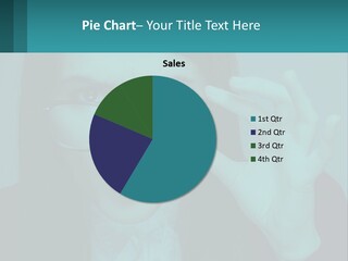 A Woman Holding Up A Pair Of Glasses To Her Face PowerPoint Template