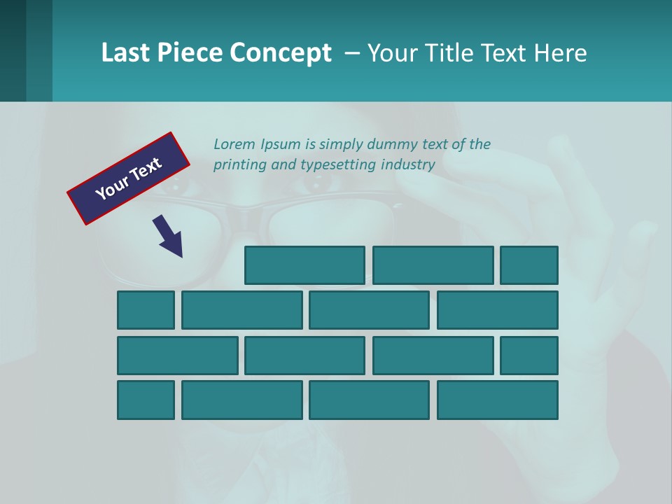 A Woman Holding Up A Pair Of Glasses To Her Face PowerPoint Template