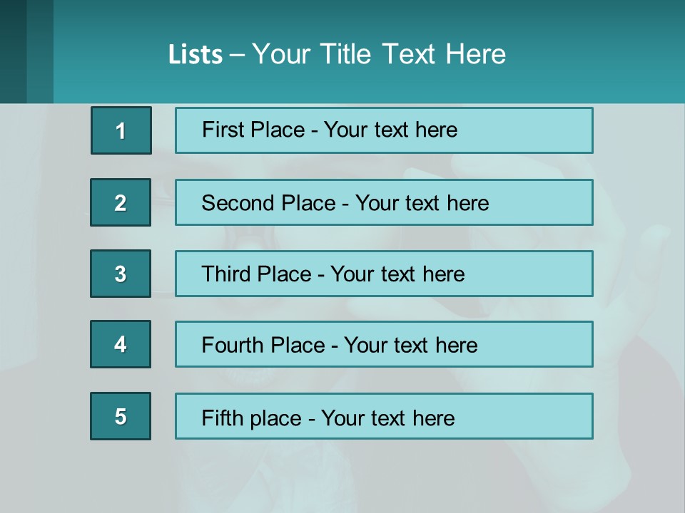 A Woman Holding Up A Pair Of Glasses To Her Face PowerPoint Template