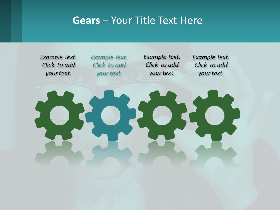 A Woman Holding Up A Pair Of Glasses To Her Face PowerPoint Template