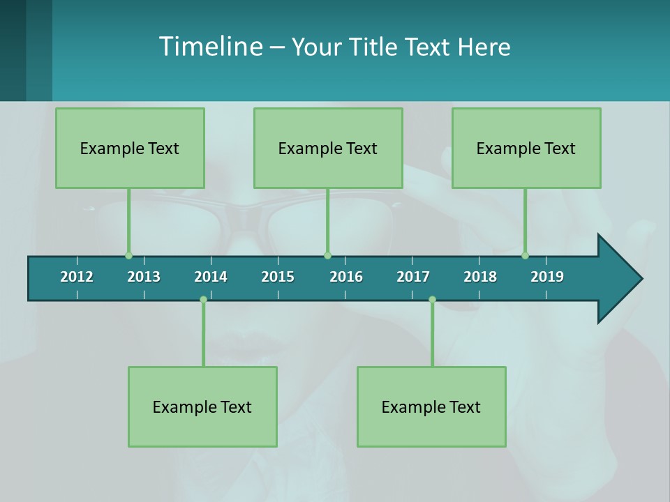 A Woman Holding Up A Pair Of Glasses To Her Face PowerPoint Template