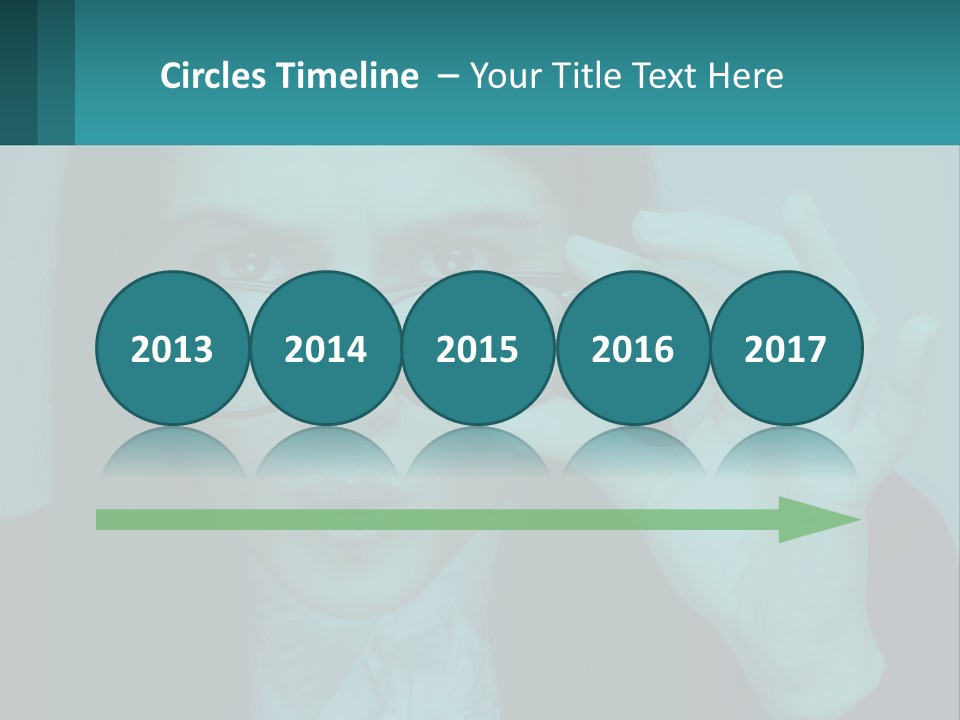 A Woman Holding Up A Pair Of Glasses To Her Face PowerPoint Template