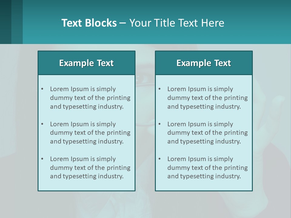 A Woman Holding Up A Pair Of Glasses To Her Face PowerPoint Template