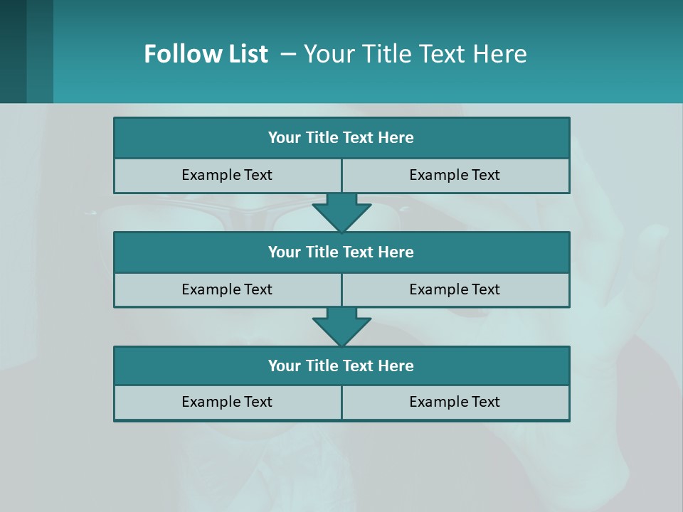 A Woman Holding Up A Pair Of Glasses To Her Face PowerPoint Template