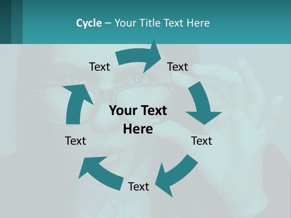 A Woman Holding Up A Pair Of Glasses To Her Face PowerPoint Template