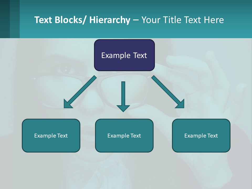 A Woman Holding Up A Pair Of Glasses To Her Face PowerPoint Template