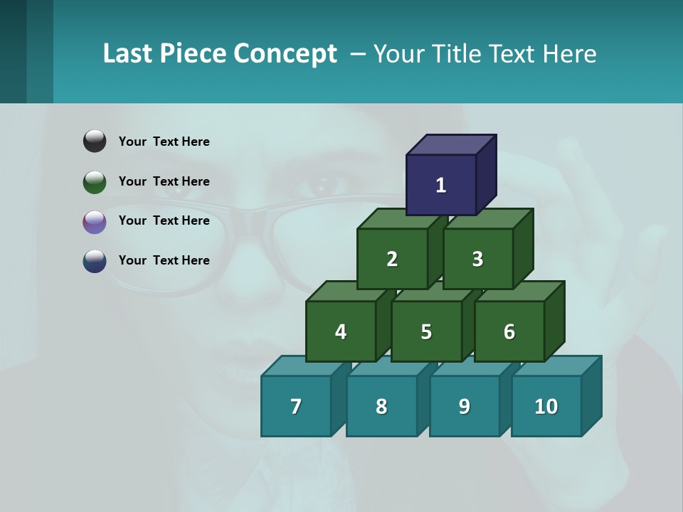 A Woman Holding Up A Pair Of Glasses To Her Face PowerPoint Template