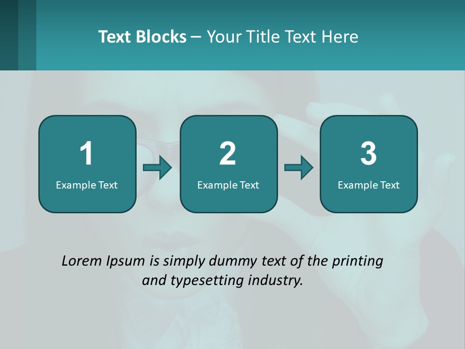 A Woman Holding Up A Pair Of Glasses To Her Face PowerPoint Template