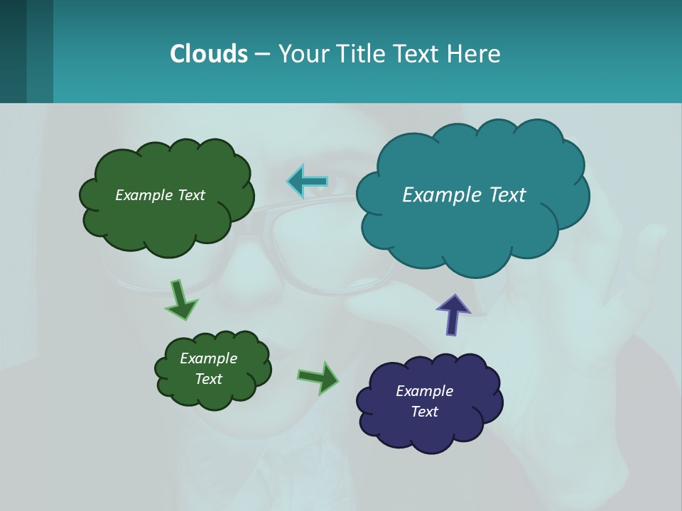 A Woman Holding Up A Pair Of Glasses To Her Face PowerPoint Template