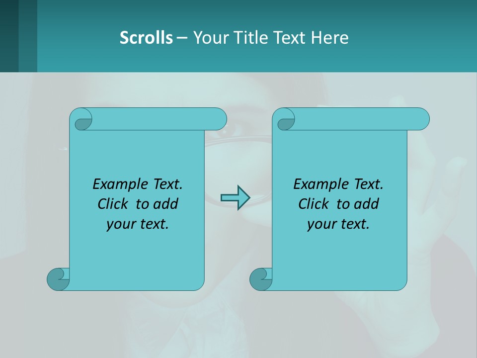 A Woman Holding Up A Pair Of Glasses To Her Face PowerPoint Template