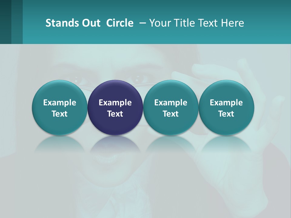 A Woman Holding Up A Pair Of Glasses To Her Face PowerPoint Template