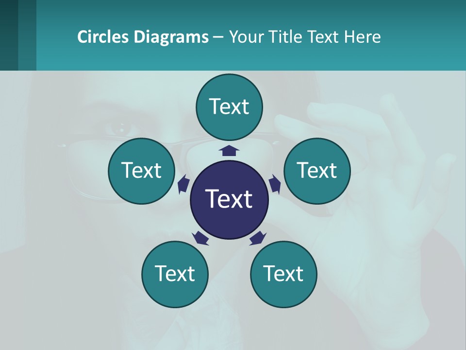 A Woman Holding Up A Pair Of Glasses To Her Face PowerPoint Template