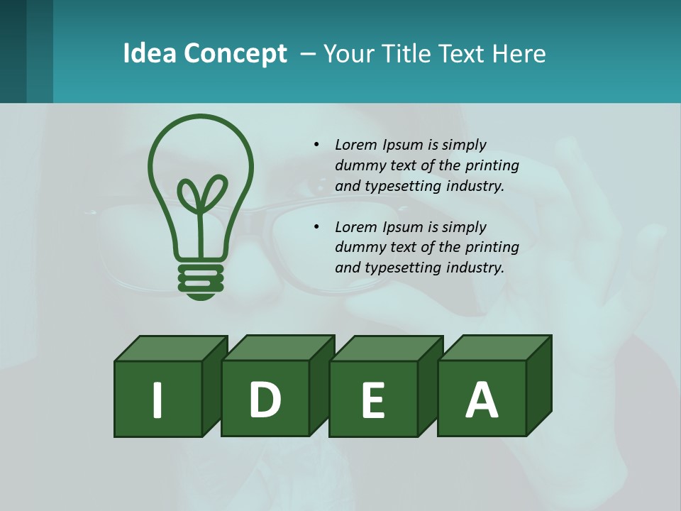 A Woman Holding Up A Pair Of Glasses To Her Face PowerPoint Template