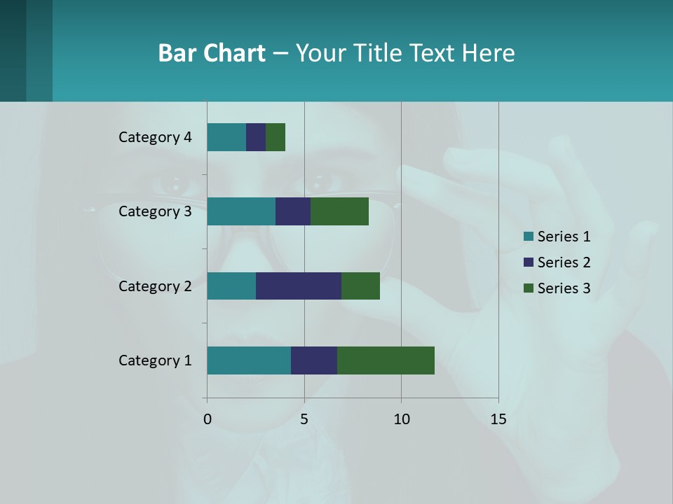 A Woman Holding Up A Pair Of Glasses To Her Face PowerPoint Template