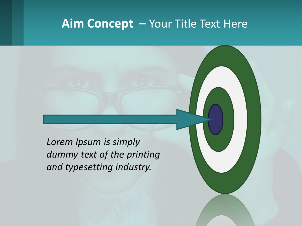 A Woman Holding Up A Pair Of Glasses To Her Face PowerPoint Template