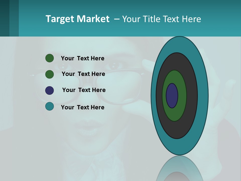 A Woman Holding Up A Pair Of Glasses To Her Face PowerPoint Template