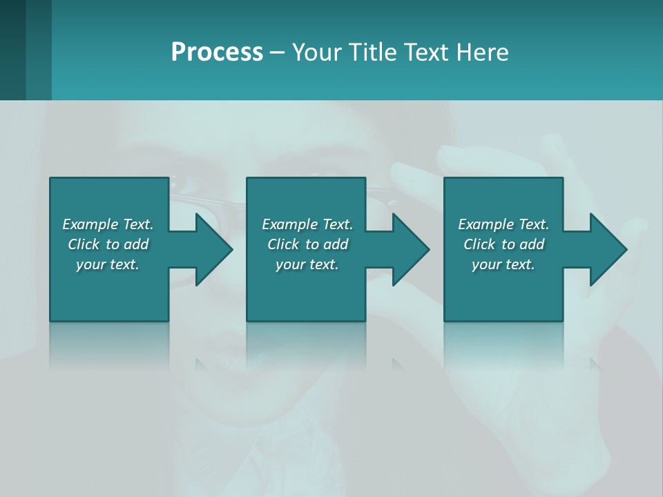 A Woman Holding Up A Pair Of Glasses To Her Face PowerPoint Template