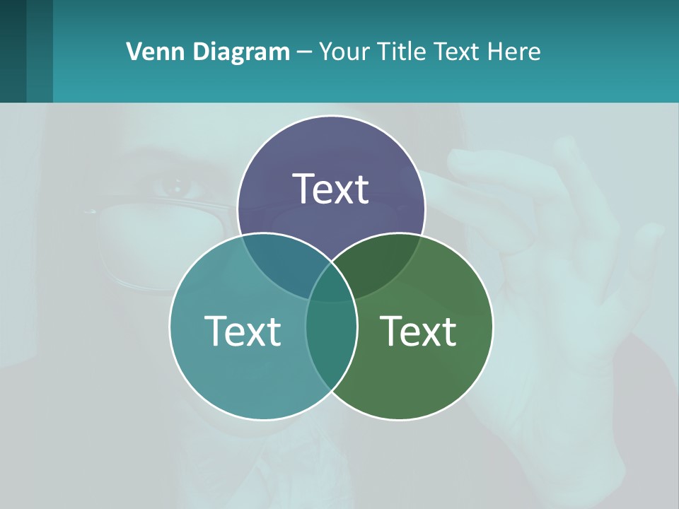 A Woman Holding Up A Pair Of Glasses To Her Face PowerPoint Template