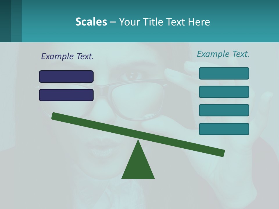A Woman Holding Up A Pair Of Glasses To Her Face PowerPoint Template