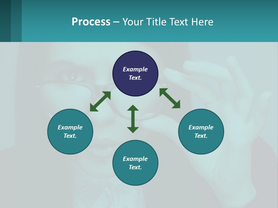 A Woman Holding Up A Pair Of Glasses To Her Face PowerPoint Template