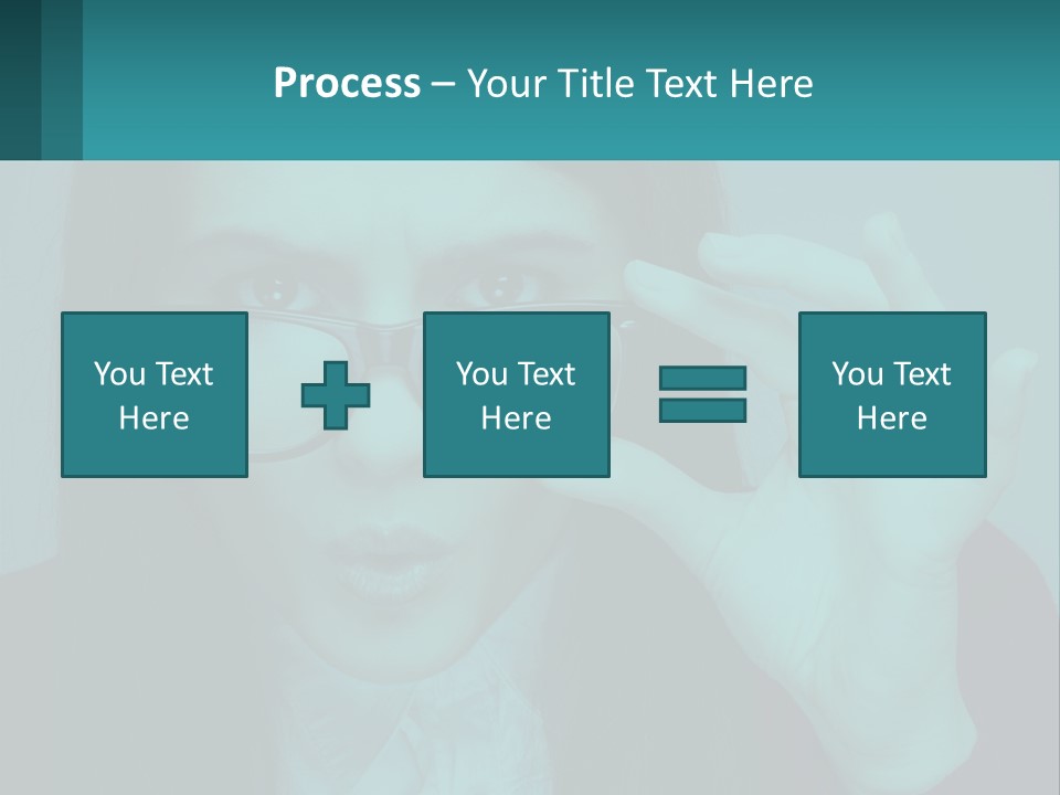 A Woman Holding Up A Pair Of Glasses To Her Face PowerPoint Template