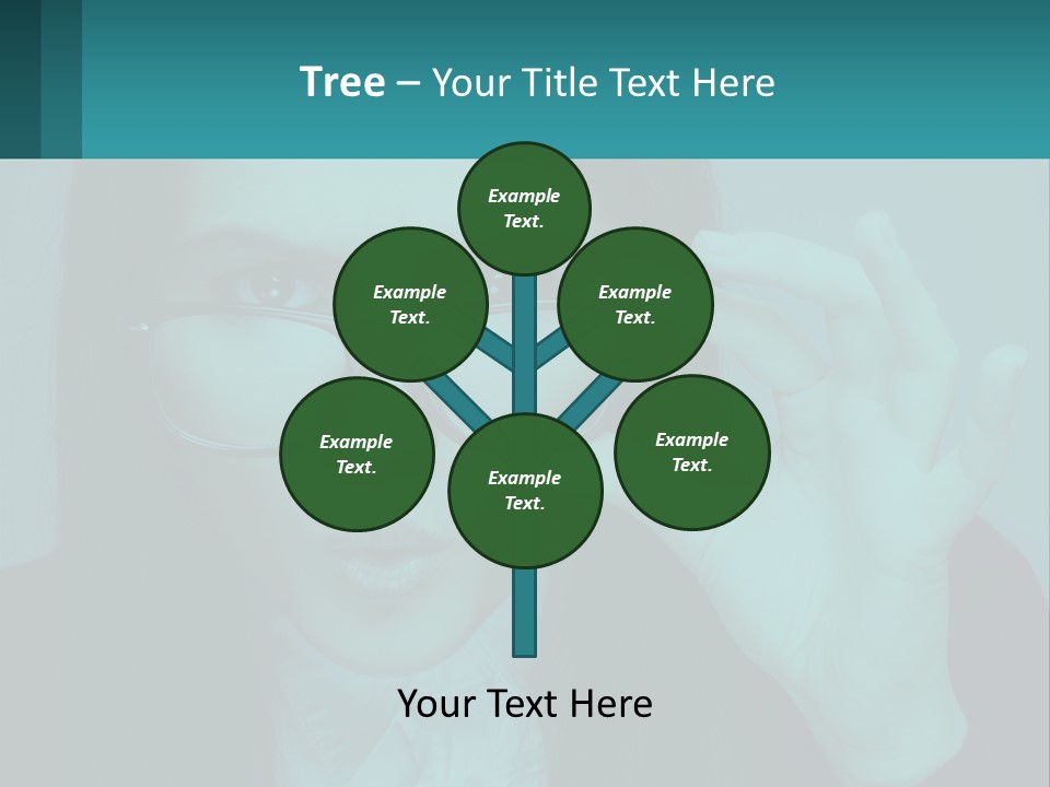 A Woman Holding Up A Pair Of Glasses To Her Face PowerPoint Template