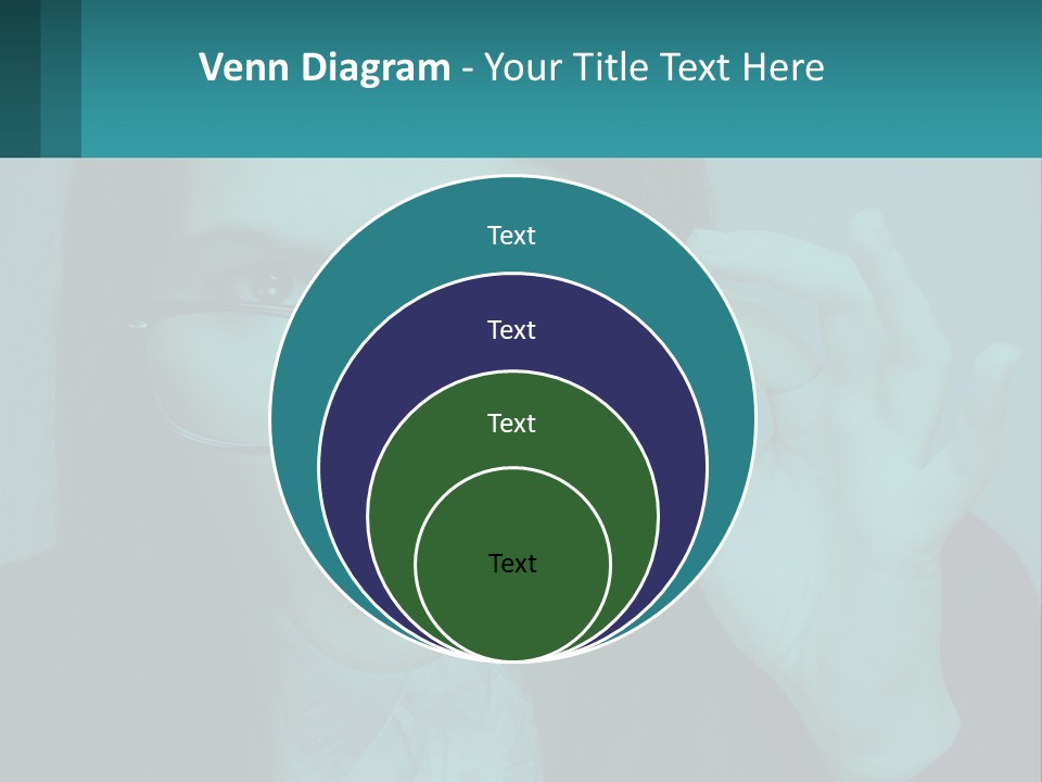 A Woman Holding Up A Pair Of Glasses To Her Face PowerPoint Template