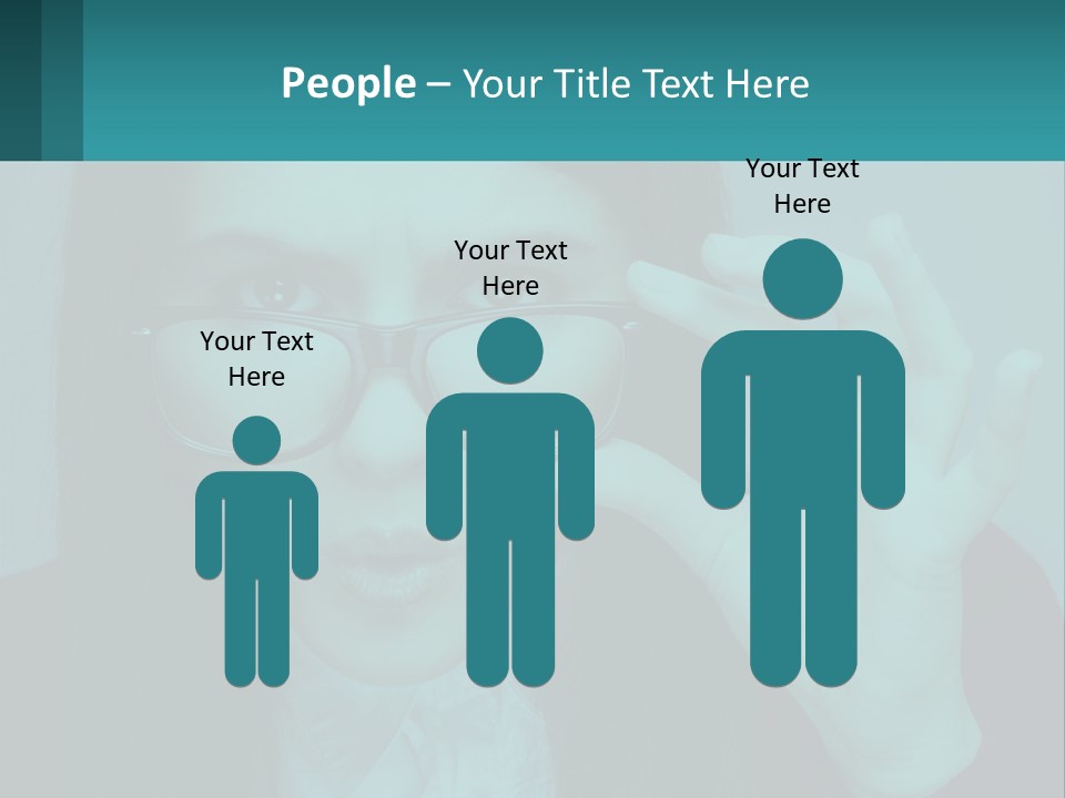 A Woman Holding Up A Pair Of Glasses To Her Face PowerPoint Template