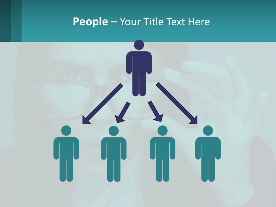 A Woman Holding Up A Pair Of Glasses To Her Face PowerPoint Template