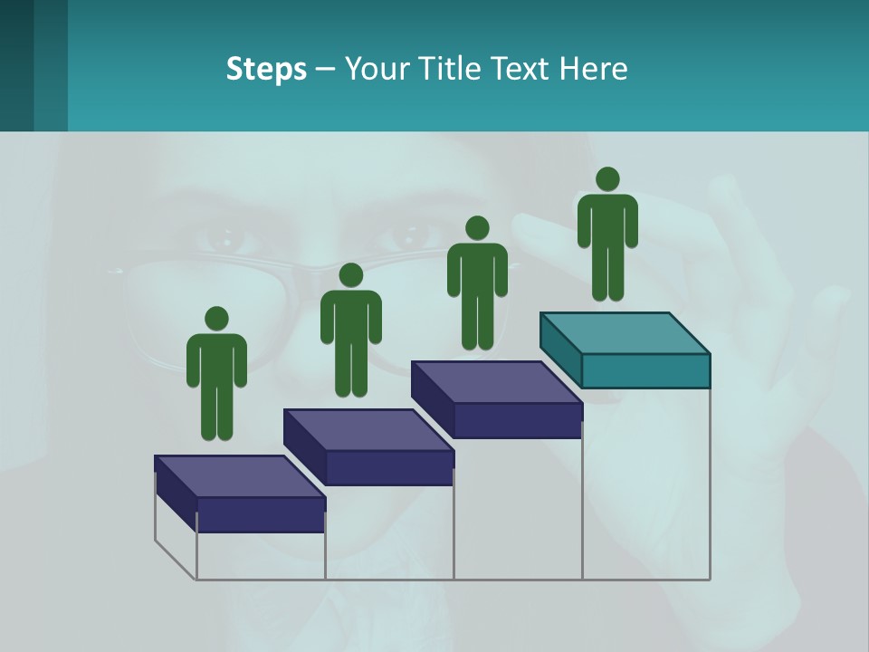 A Woman Holding Up A Pair Of Glasses To Her Face PowerPoint Template