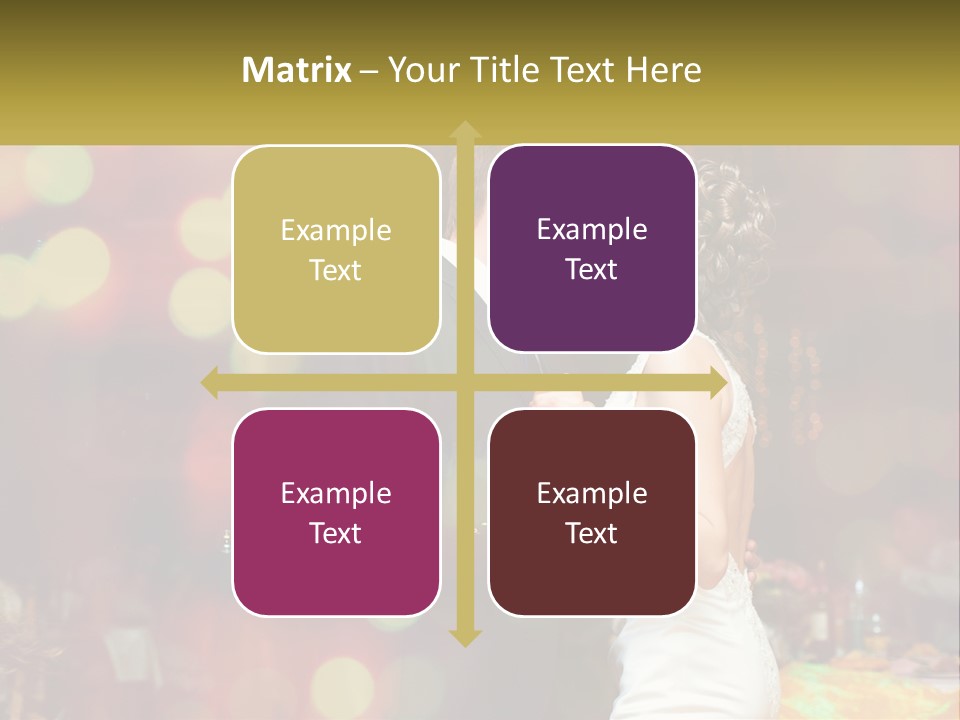 A Bride And Groom Dance Together In Front Of A Colorful Background PowerPoint Template