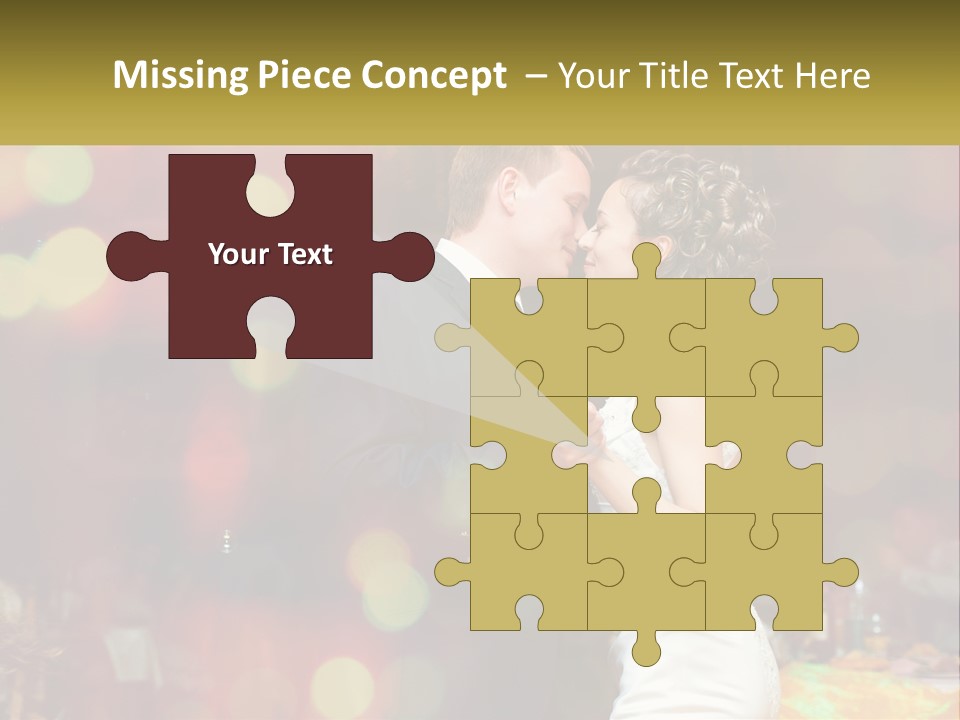 A Bride And Groom Dance Together In Front Of A Colorful Background PowerPoint Template