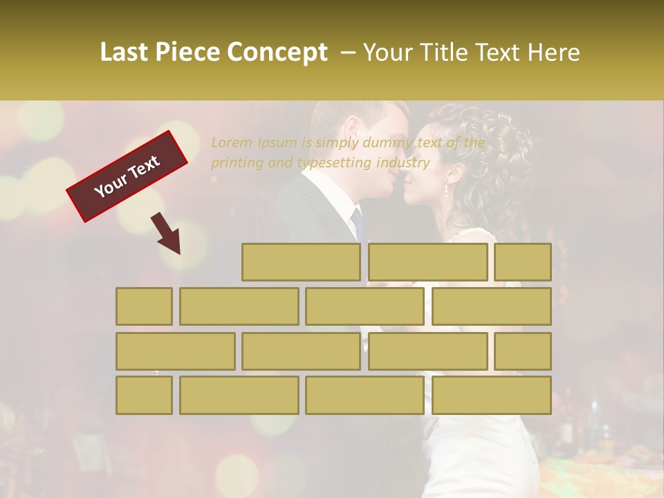 A Bride And Groom Dance Together In Front Of A Colorful Background PowerPoint Template